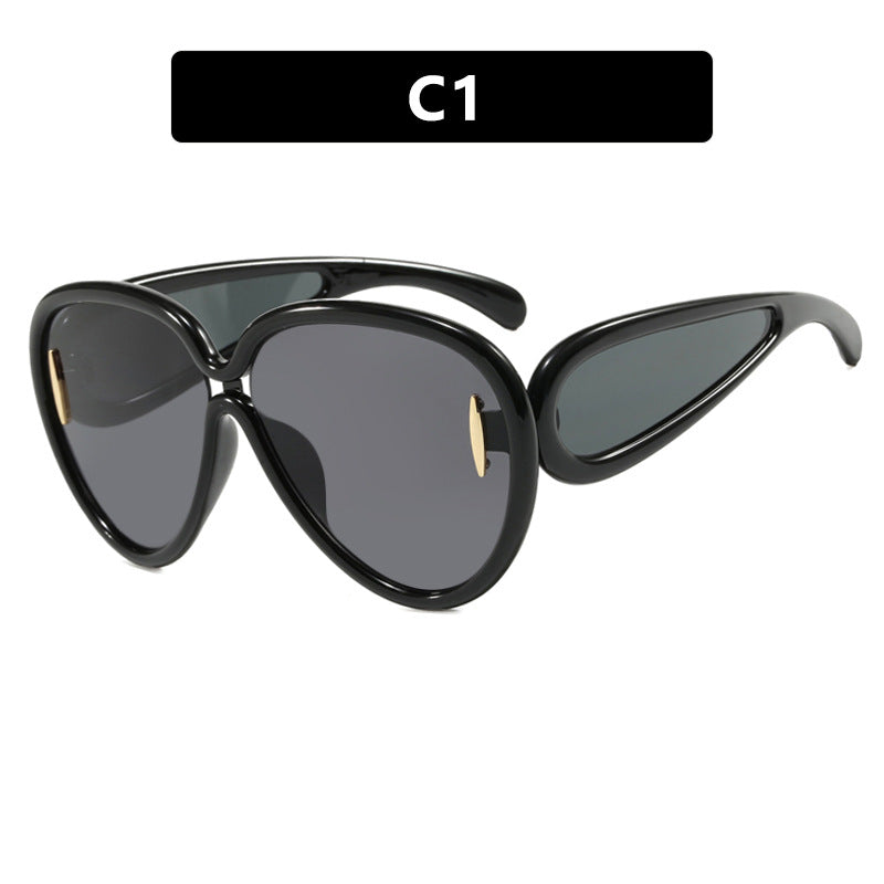 Damen extravagante Sonnenbrille im kreativen Design Karnz