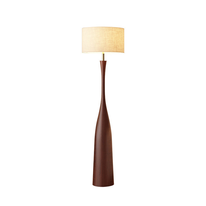 Elegante Skulpturale Holzstehlampe