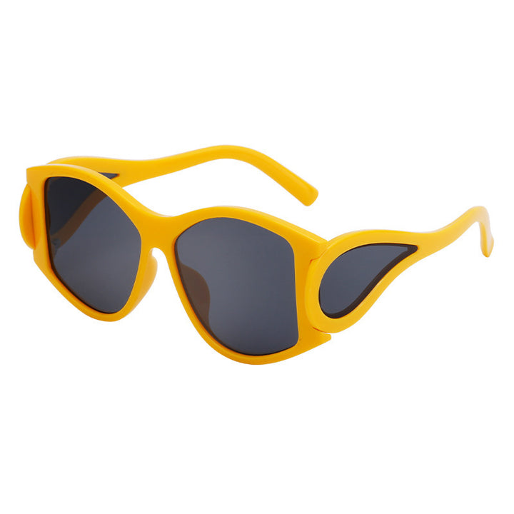 Damen moderne Cat-Eye Sonnenbrille mit einzigartigem Rahmen und UV-Schutz Karnz