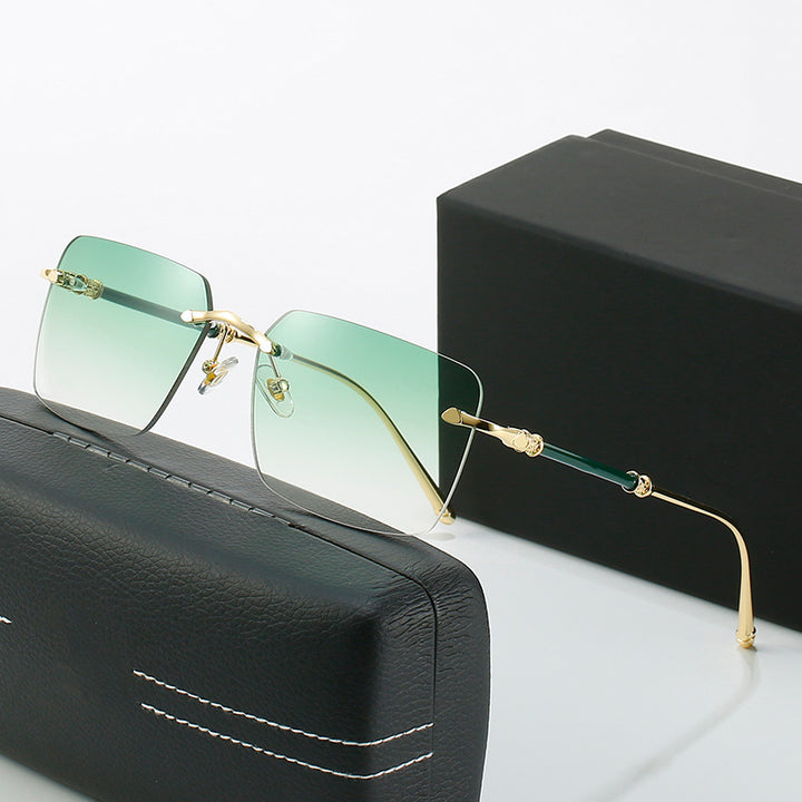 Damen modische Sonnenschutzbrille mit quadratischem Rahmen und luxuriösen Akzenten Karnz