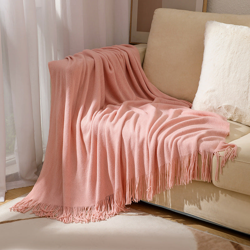 Luxuriöse Plüsch Fransen Wurfdecke