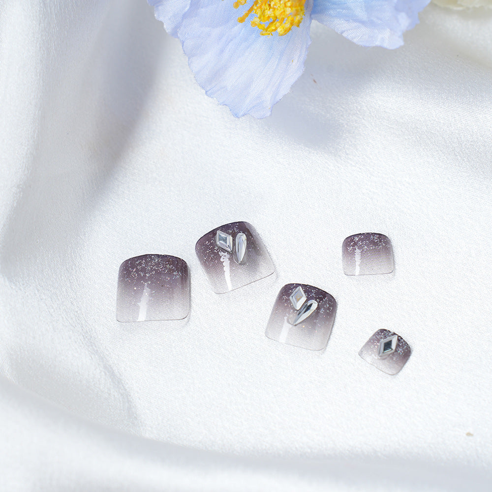 Glamouröser Glitzer Ombre Press-On Nagelset Karnz