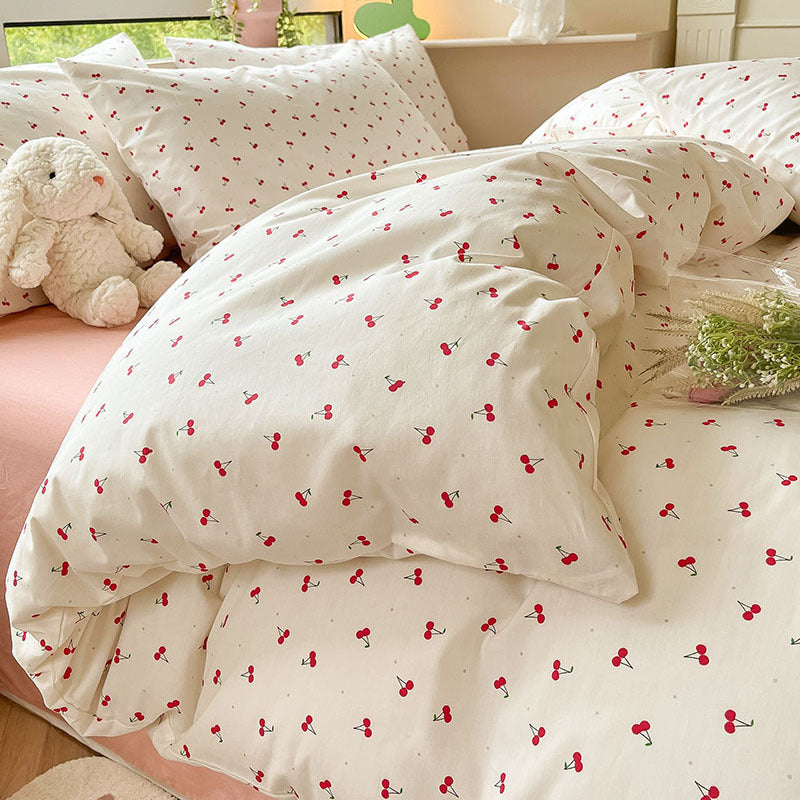 Floral Print Bettbezug Set