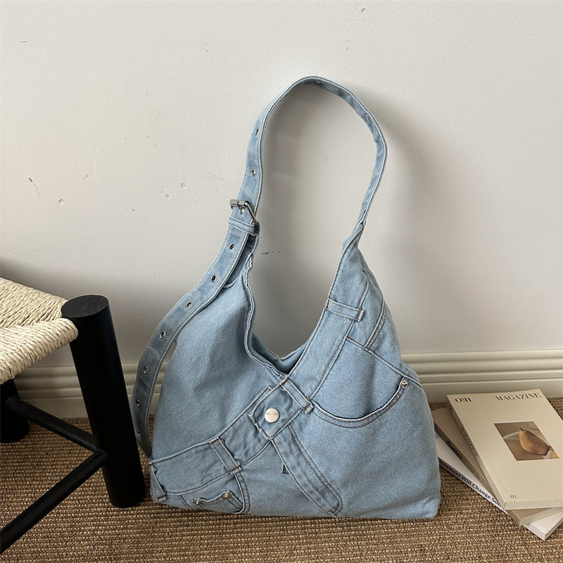 Stilvolle Denim Slouchy Tote Bag
