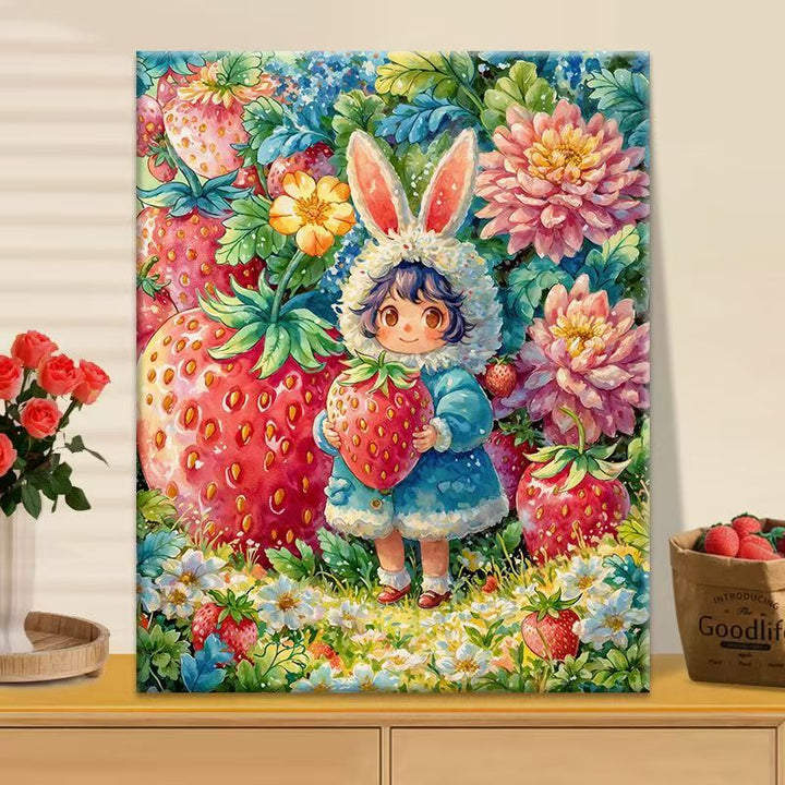 Verspielt Erdbeer Garten Leinwand Kunst Karnz