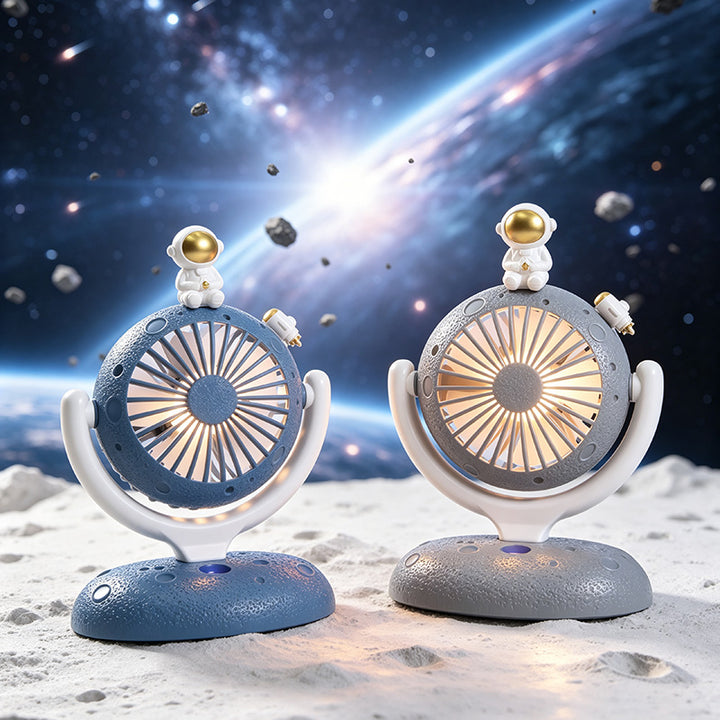 Unisex Tragbarer Mini-Ventilator mit LED-Beleuchtung und einzigartigem Astronautendesign Karnz