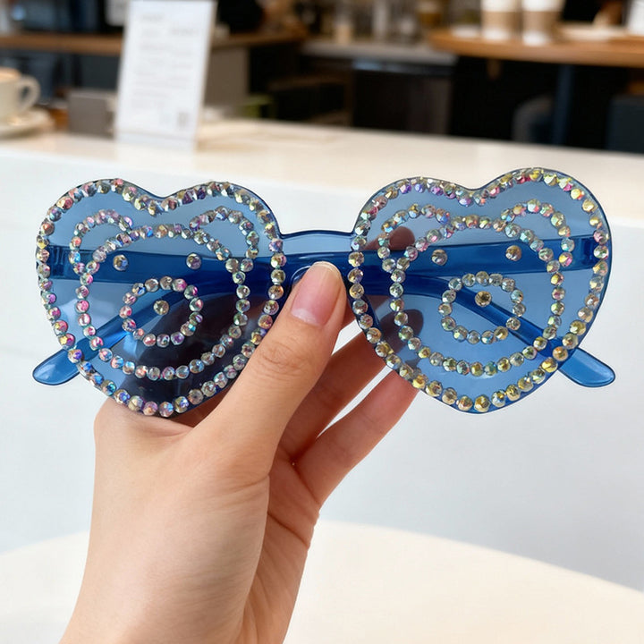 Herzförmige Strass-Sonnenbrille Karnz