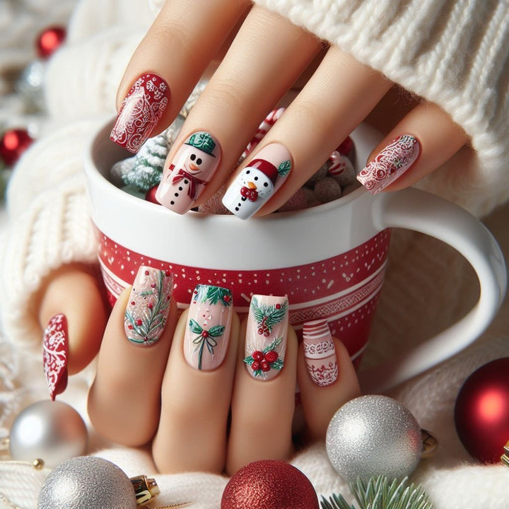Kreatives Weihnachts-Nageldesign Set Karnz