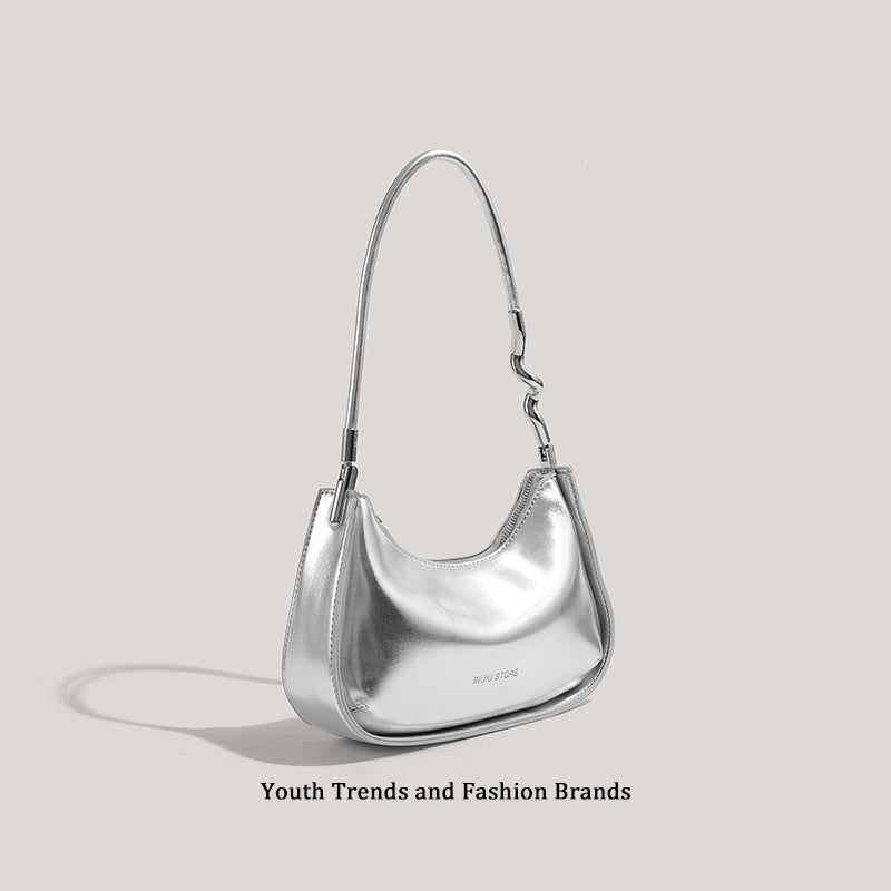 Schlanke Metallic Abend Schultertasche Karnz