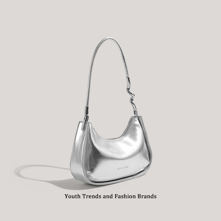 Schlanke Metallic Abend Schultertasche Karnz
