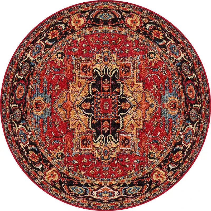 Runder Vintage Floral Teppich