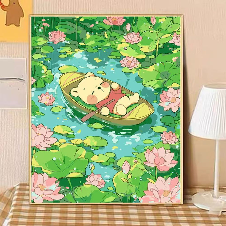 Verspielte Bärenillustration Leinwandkunst Karnz