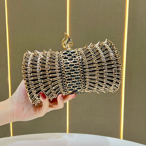Dekorative Metallic Abend Clutch