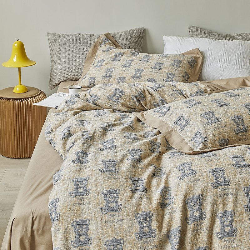 Teddy-Motiv Gewaschenes Baumwoll-Percale Bettwäsche-Set