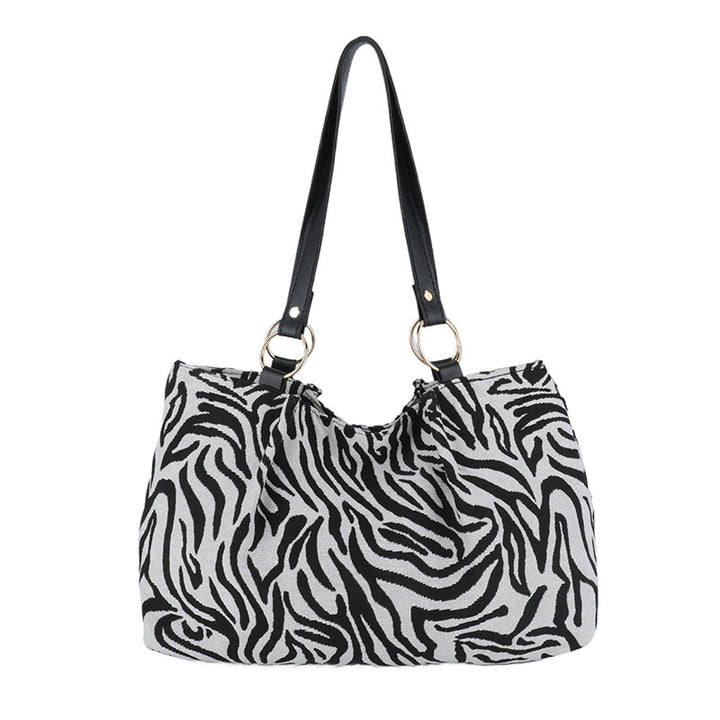 Stylische Zebra-Print-Canvas-Shopper-Tasche Karnz