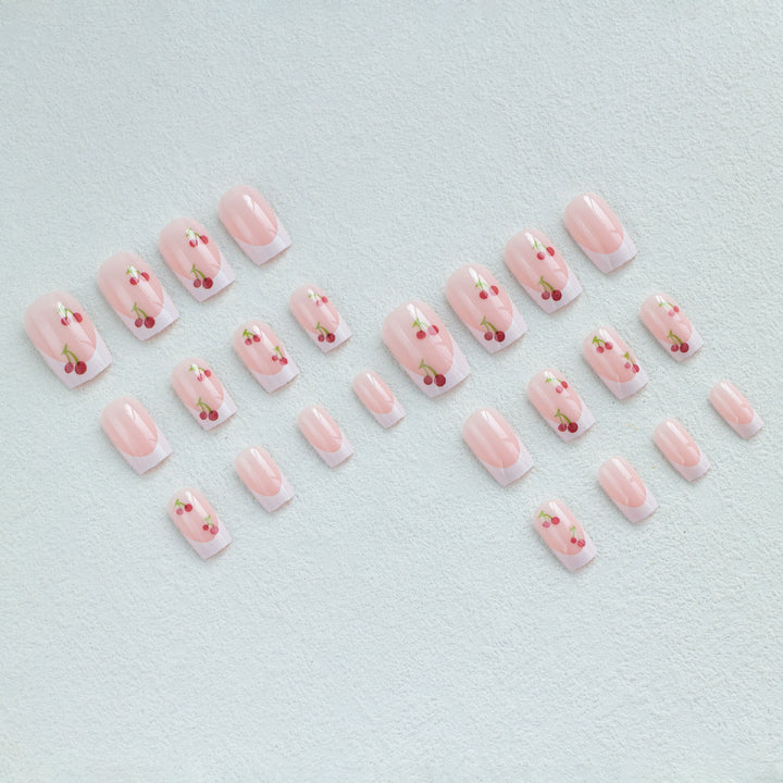Kirschblüten Französischer Tipp Nagelkunstset