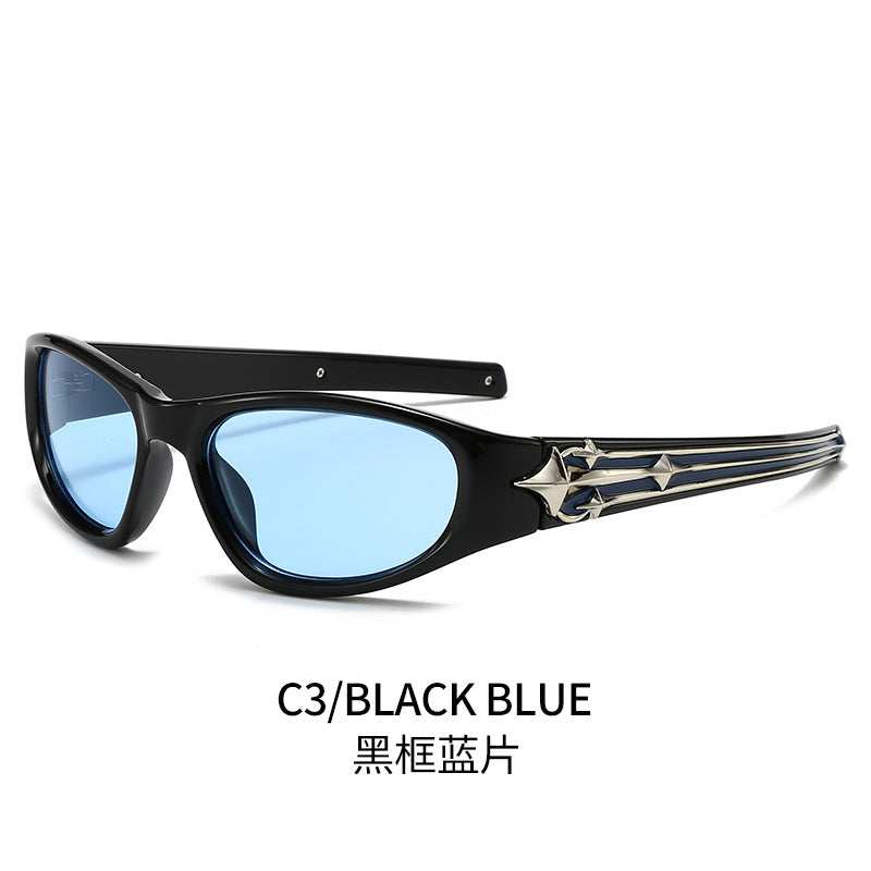 Damen Sportliche Sonnenbrille im modernen Design mit stylischem Metallrahmen Karnz