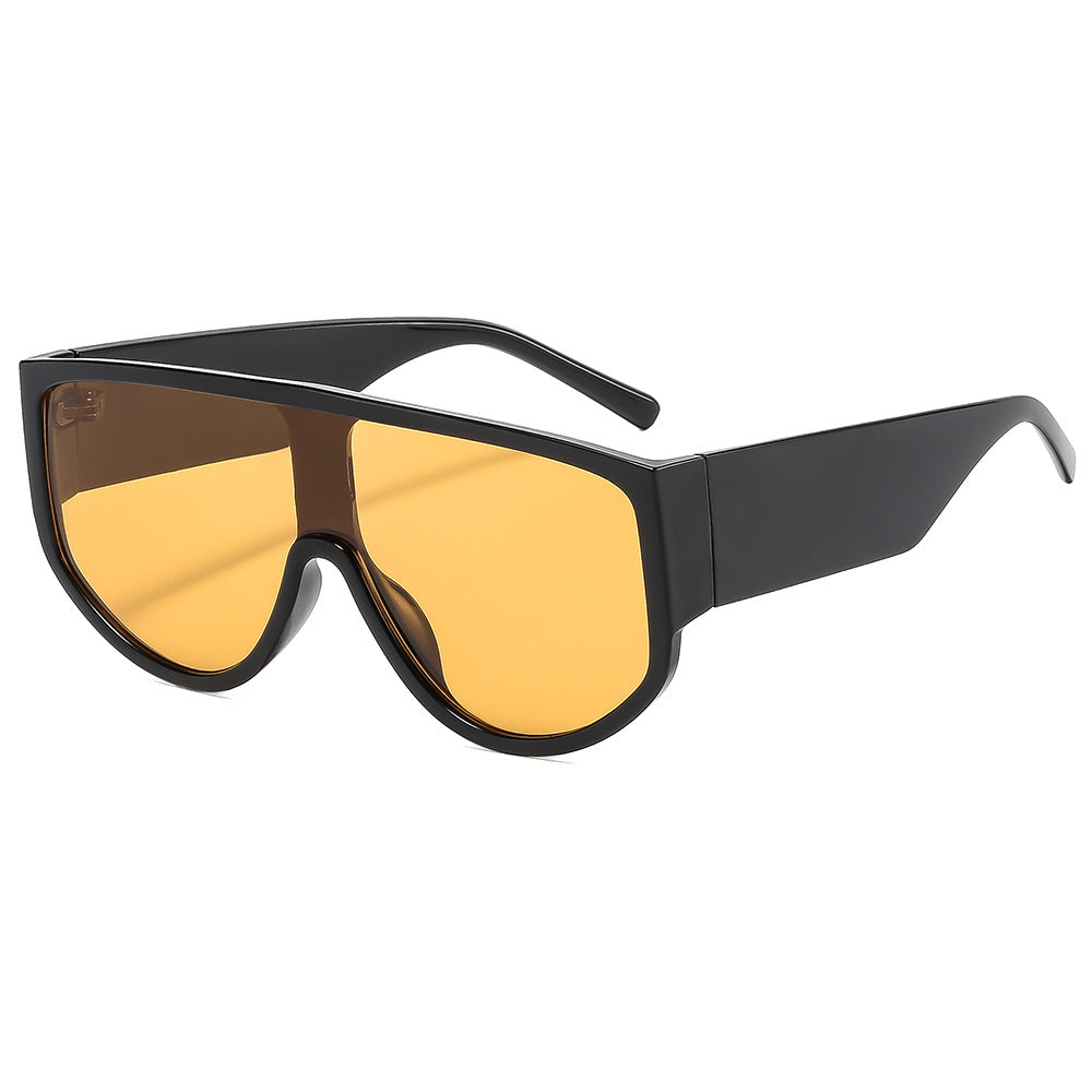 Damen Fashion-Sonnenbrille mit futuristischem, transparentem Rahmen und großem Schutz Karnz