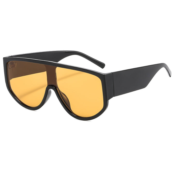 Damen Fashion-Sonnenbrille mit futuristischem, transparentem Rahmen und großem Schutz Karnz