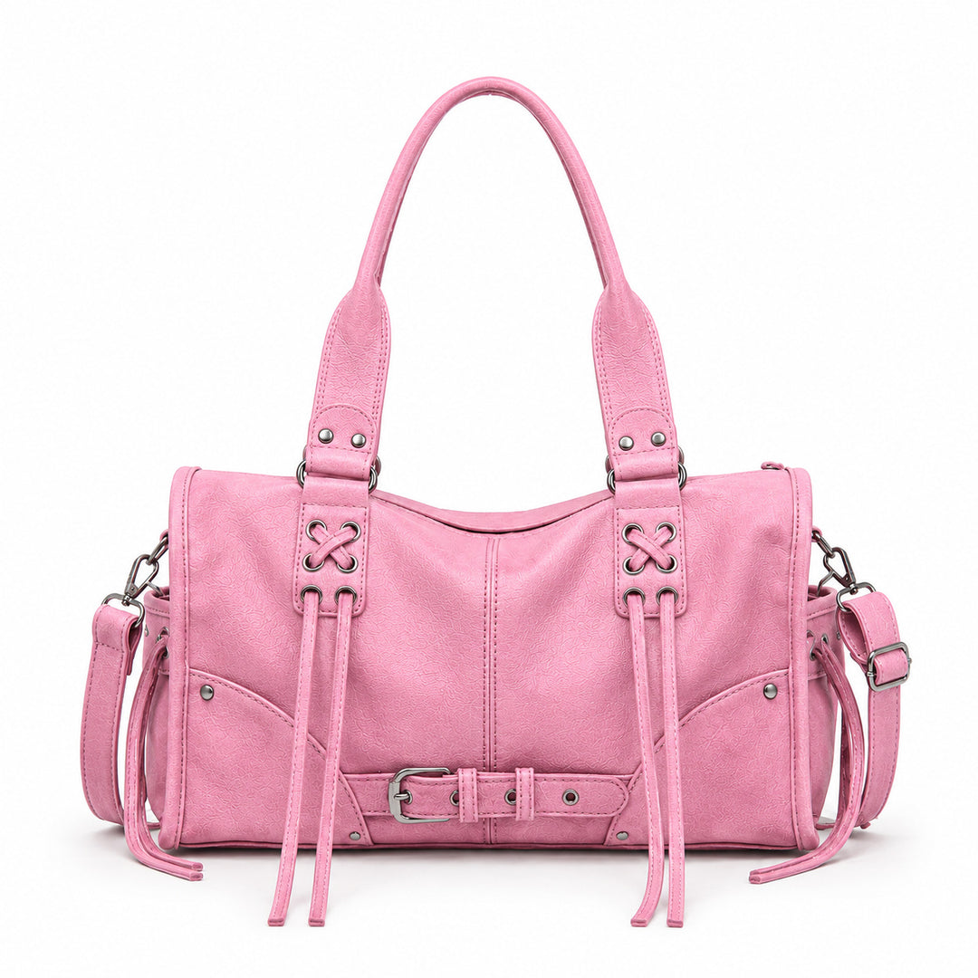 Elegante strukturierte Lederhandtasche
