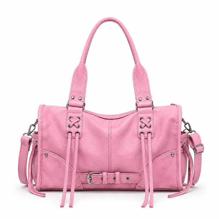 Elegante strukturierte Lederhandtasche