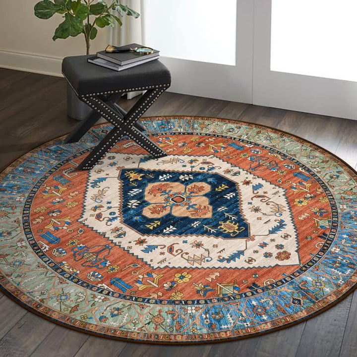 Vintage-inspirierter runder Teppich