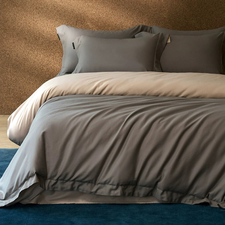 Luxuriös Wendbare Baumwollsatin Bettbezug Set