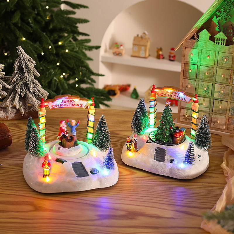 Festliche Weihnachtsdekoration mit Lichtern Karnz