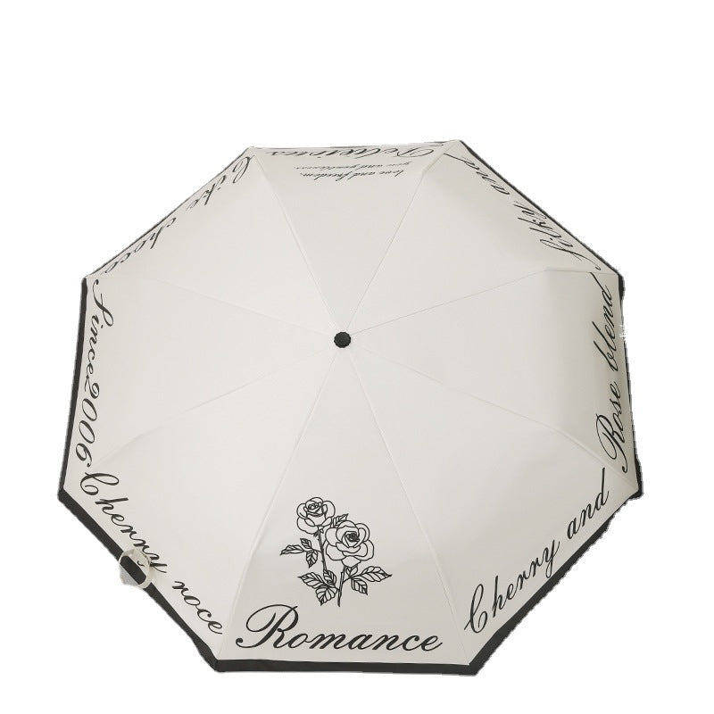 Damen Faltbarer Winddichter Regenschirm mit floralem Design Karnz
