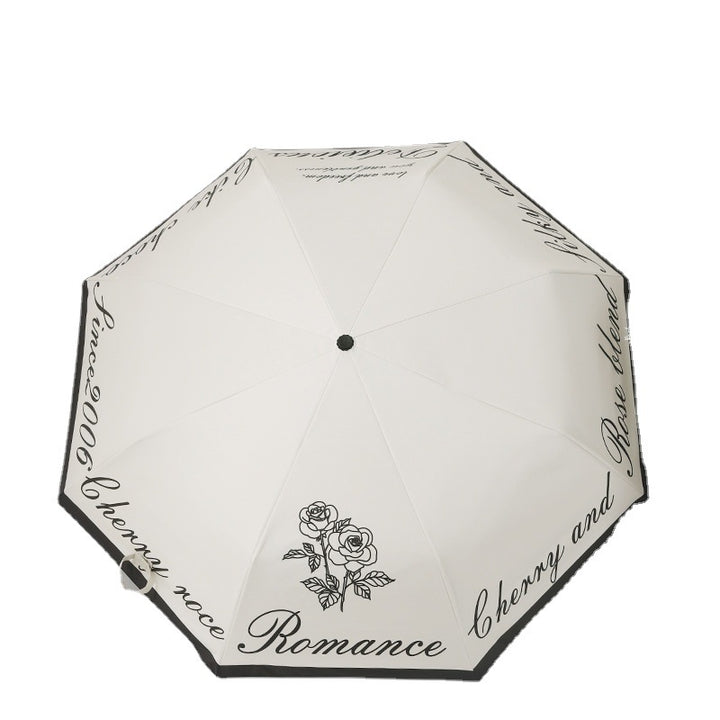 Damen Faltbarer Winddichter Regenschirm mit floralem Design Karnz