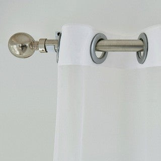 Transparenter Gardinenvorhang Voile mit abstrakter Stäbchen‑Stickerei Karnz
