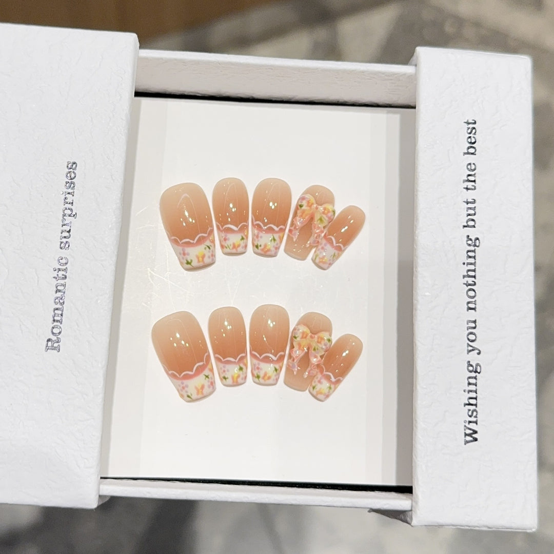 Künstliche Nagelspitzen mit Romantischen Blumendesigns Karnz