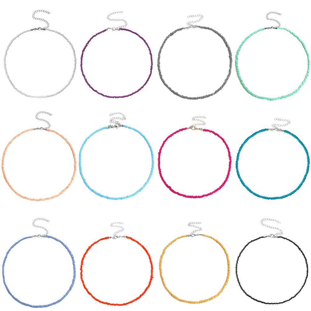 Buntes Perlen-Choker-Halsband Karnz