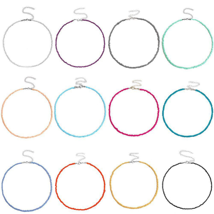Buntes Perlen-Choker-Halsband Karnz