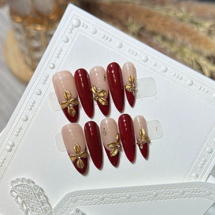 Luxuriöser Floraler Acrylnagel-Set Karnz