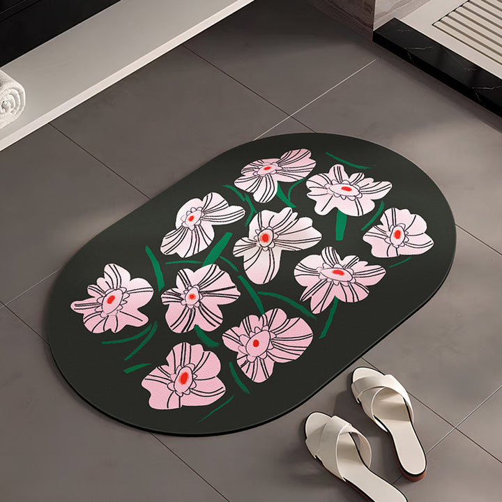 Stylische Blumenmuster Badezimmermatte