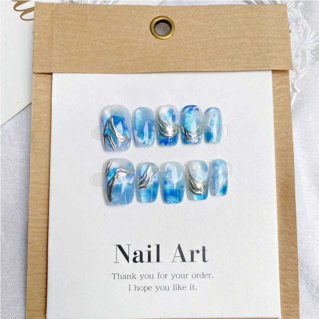 Ozean-inspiriertes dekoratives Press-On-Nagelset