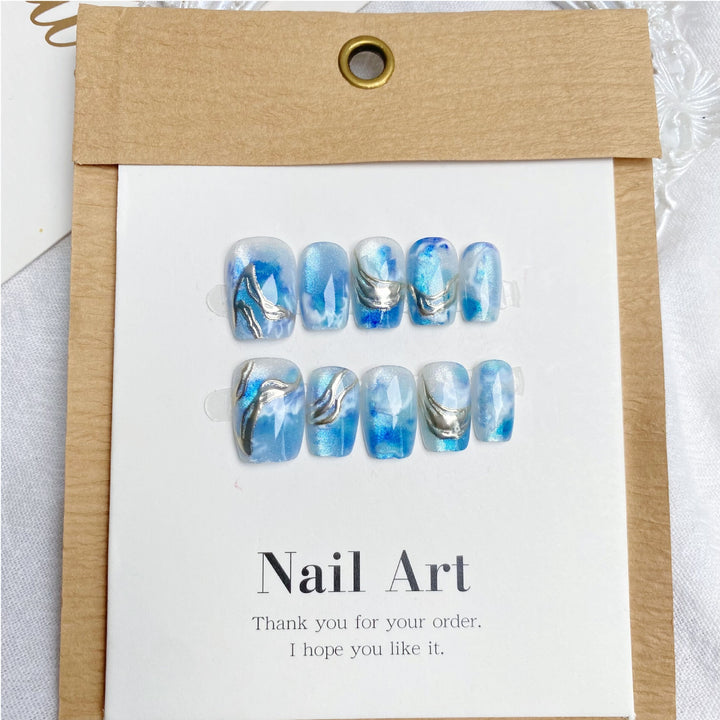Ozean-inspiriertes dekoratives Press-On-Nagelset