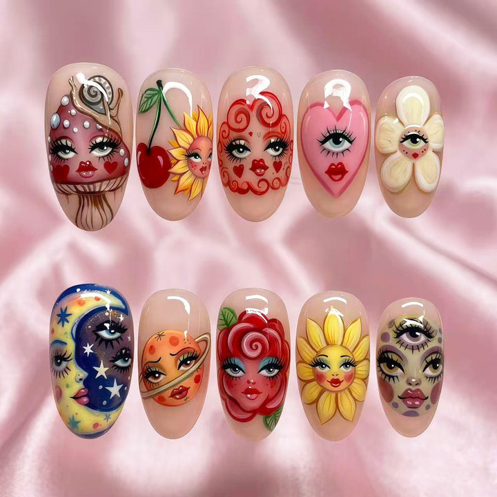 Künstlerisches Nail Art Press-On Nagelset