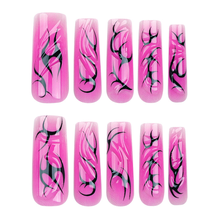 Künstliche Nagelkunst mit modernem Tribal-Design Karnz