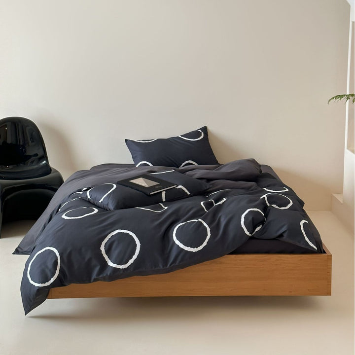 Bettbezug-Set aus Baumwollsatin mit Boho-Ethno-Muster und Wendefunktion