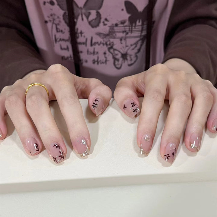 Elegantes Glitter-Akzent Press-On Nagelset