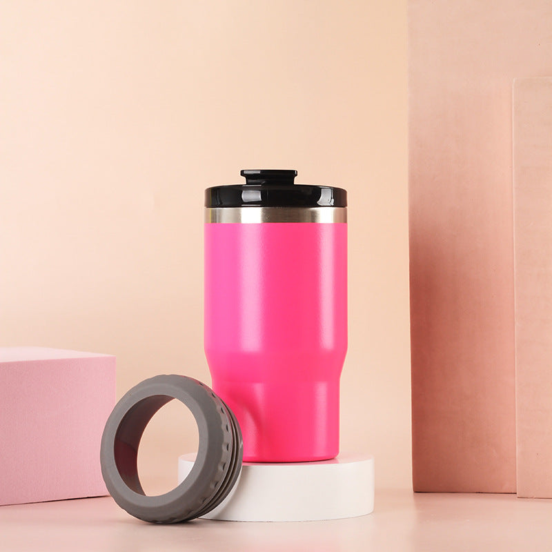 Damen Isolierter Kaffeebecher mit rutschfester Silikonunterlage Karnz