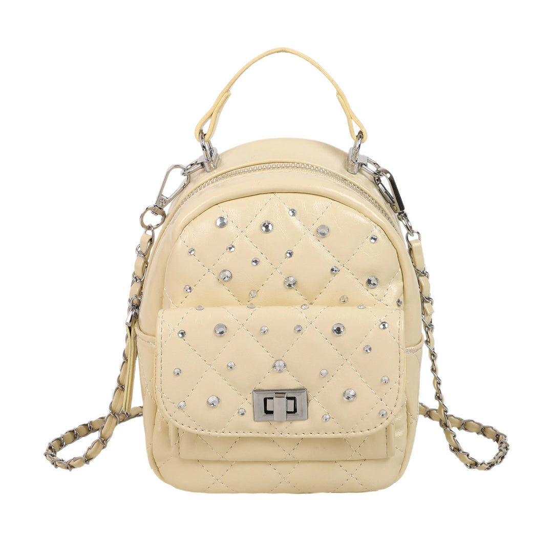 Quilted Mini-Rucksack mit Strass-Akzenten Karnz