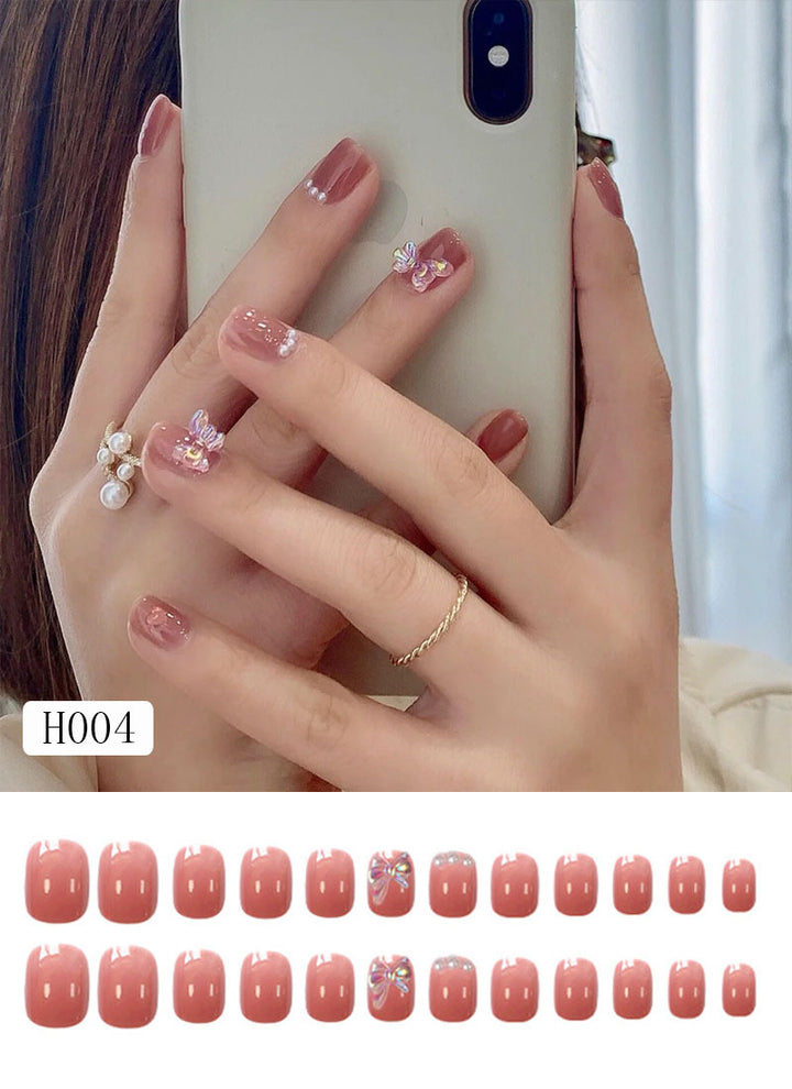 Künstliche Nagelspitzen mit Schleifen-Design Karnz