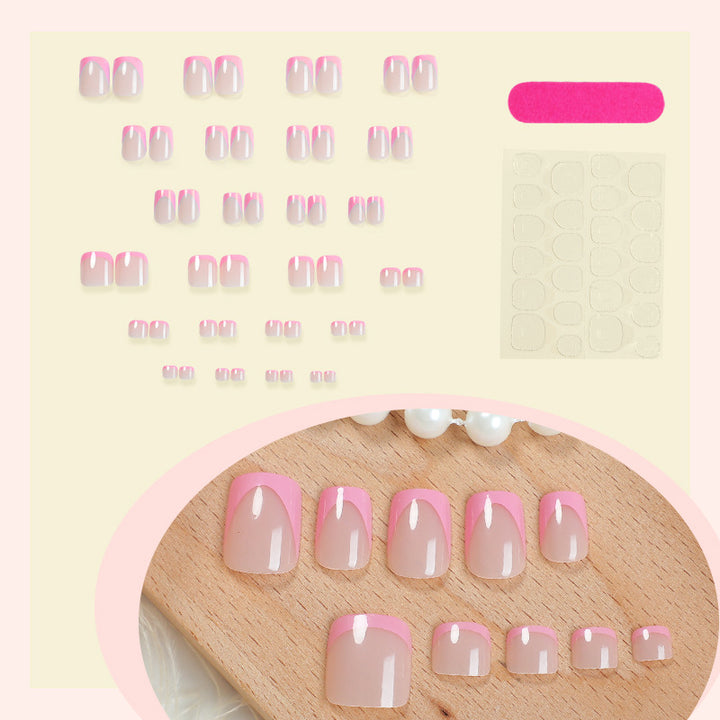 Premium French Tip Press-On Nails Set mit elegantem Verlauf-Design Karnz