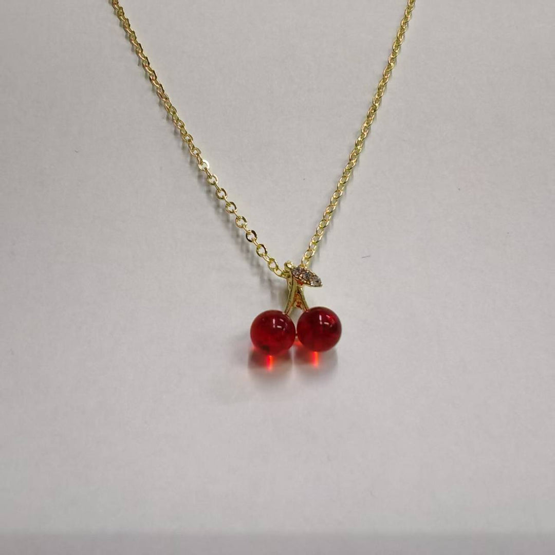 Elegantly Charmantes Kirschpendant-Halskette Karnz