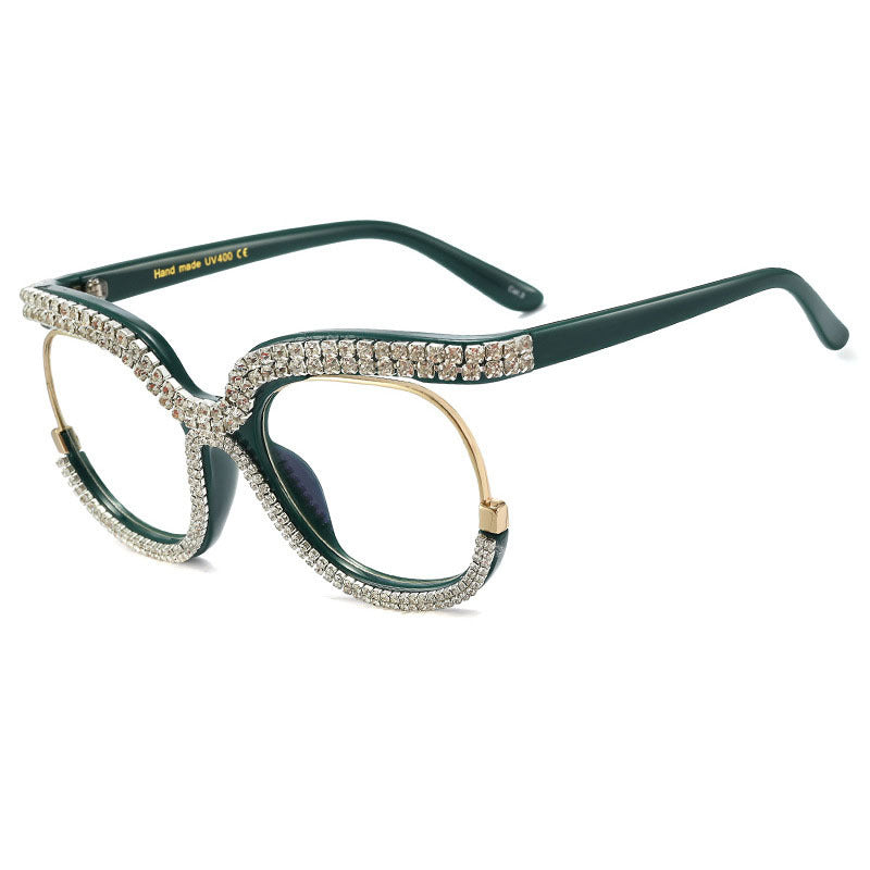 Damen Glamouröse Designer-Sonnenbrille mit funkelndem Rahmen Karnz