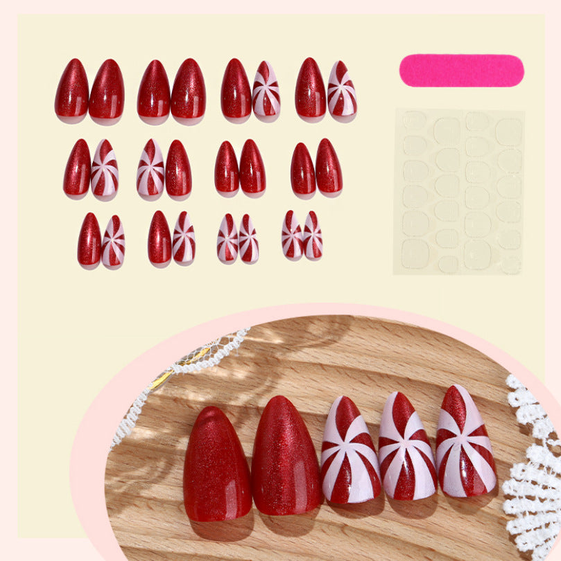Glitzernde Stiletto Press-On Nagelset Karnz