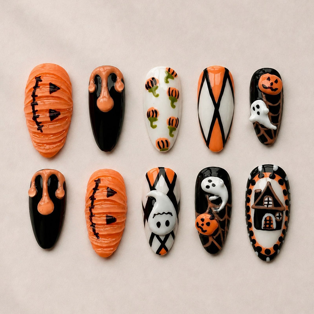 Kunstnagelset im Halloween-Design Karnz
